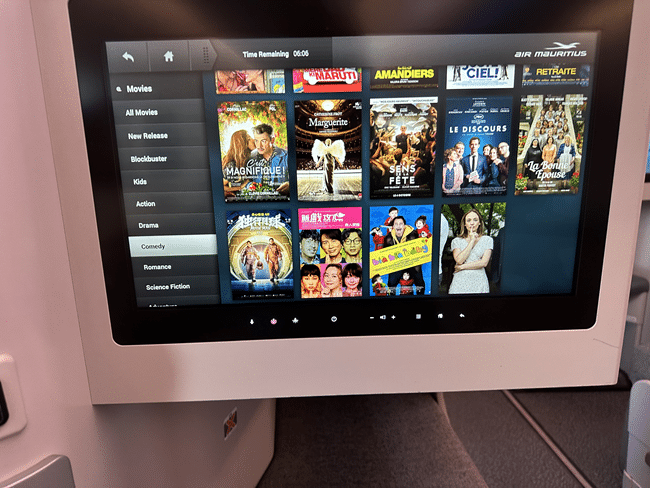 Air Mauritius | A350-900 | Business Class | IFE (Entertainment)