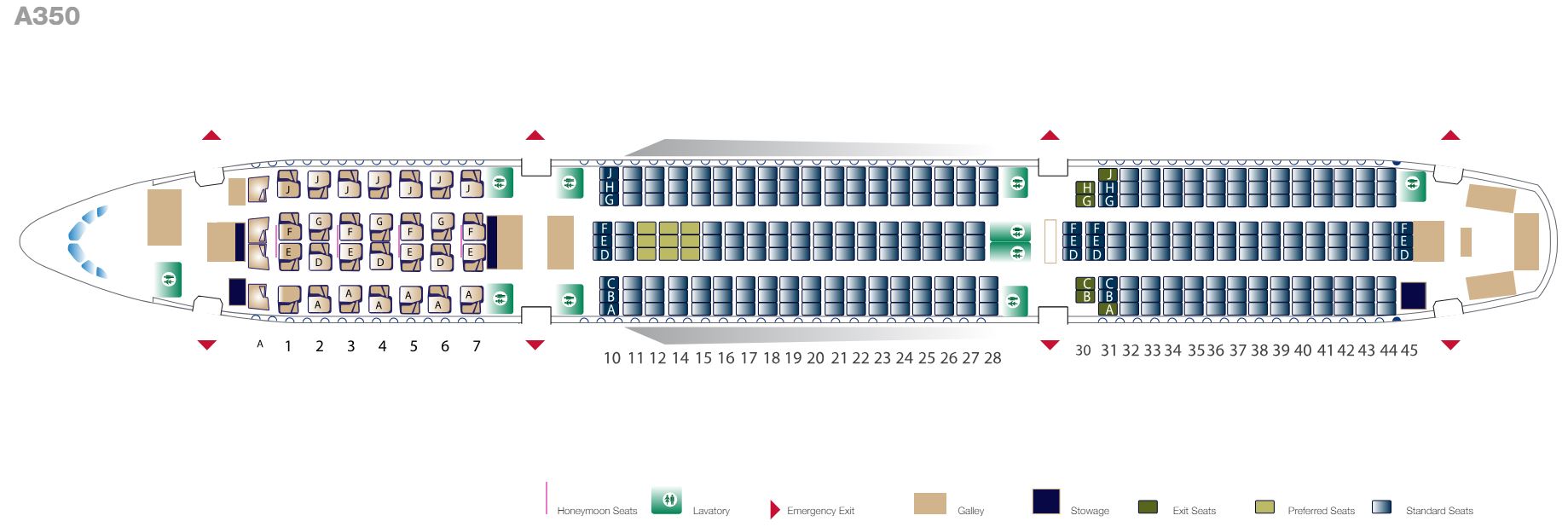 Air Mauritius | A350-900 | Seat Map