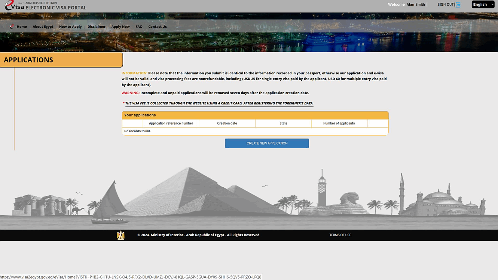 e-Visa Application | Egypt | STEP 3