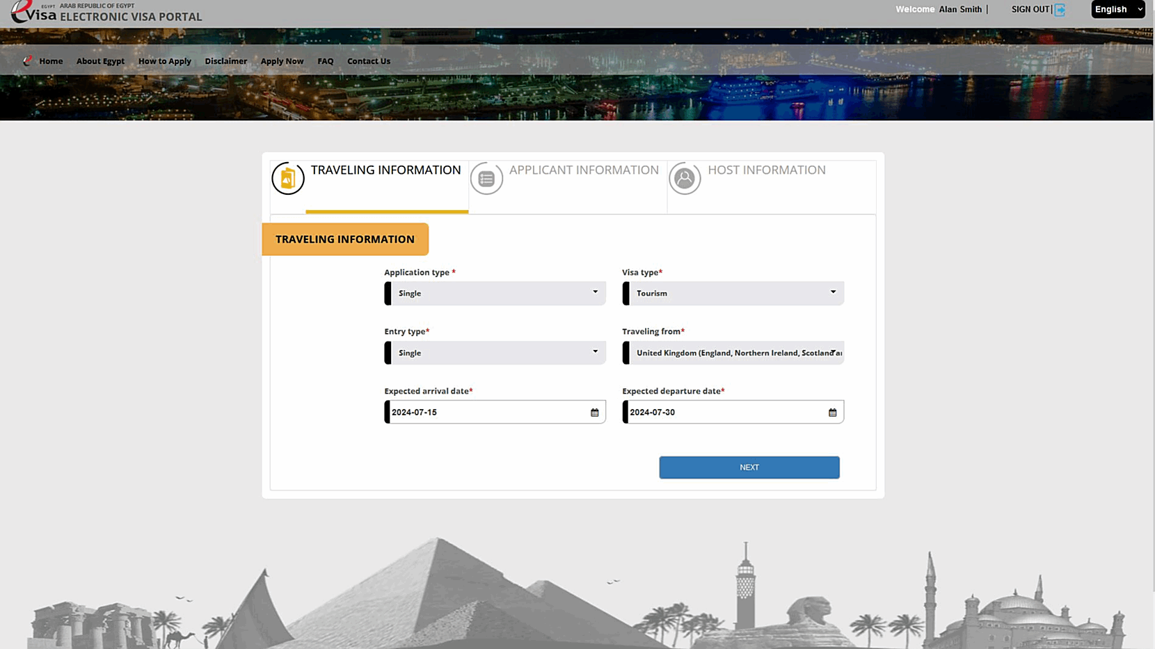 e-Visa Application | Egypt | STEP 4