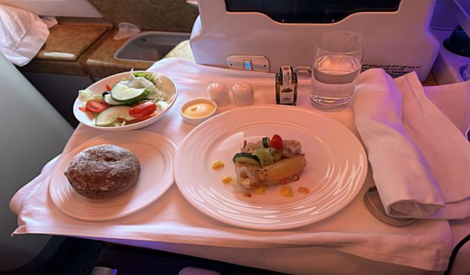 Emirates A380 Business Class | Meal