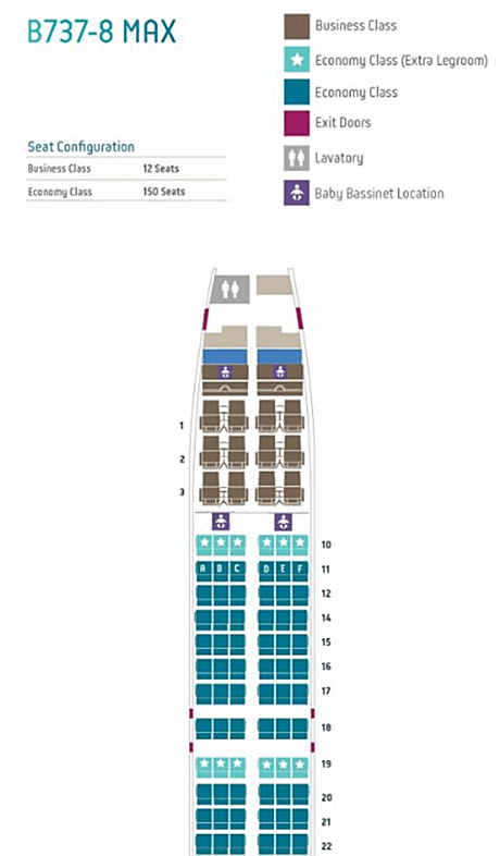Oman Air 737 Max | Seat Map