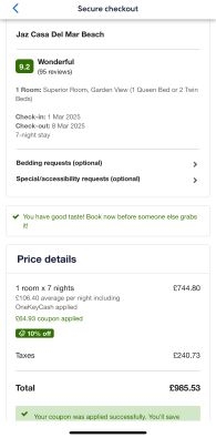Expedia | Jaz Casa Del Mar Beach | March 2025