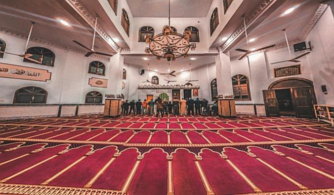 Inside a mosque in Alexandria
