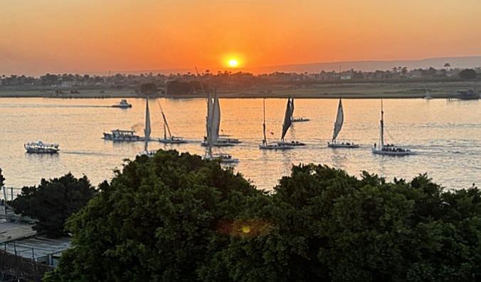Sunrise and the Nile River in Luxor