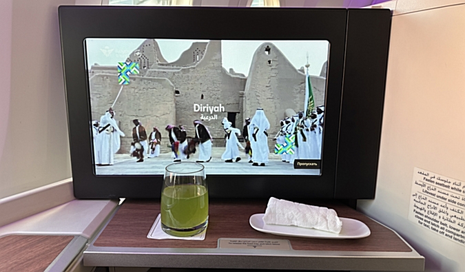Saudia Business Class 787-10 Welcome Drinks